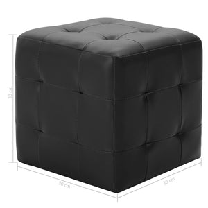 vidaXL Pouf 2 pcs. Black 30x30x30 cm Faux Leather