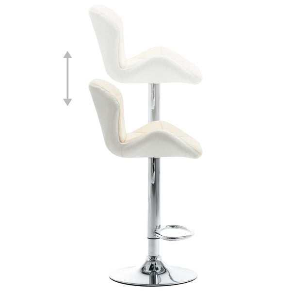 vidaXL Bar Stools 2 pcs Cream Faux Leather