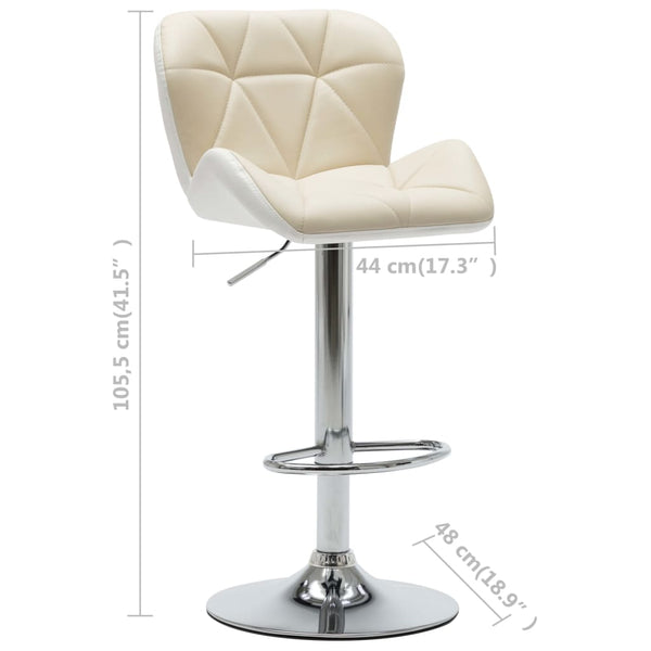 vidaXL Bar Stools 2 pcs Cream Faux Leather