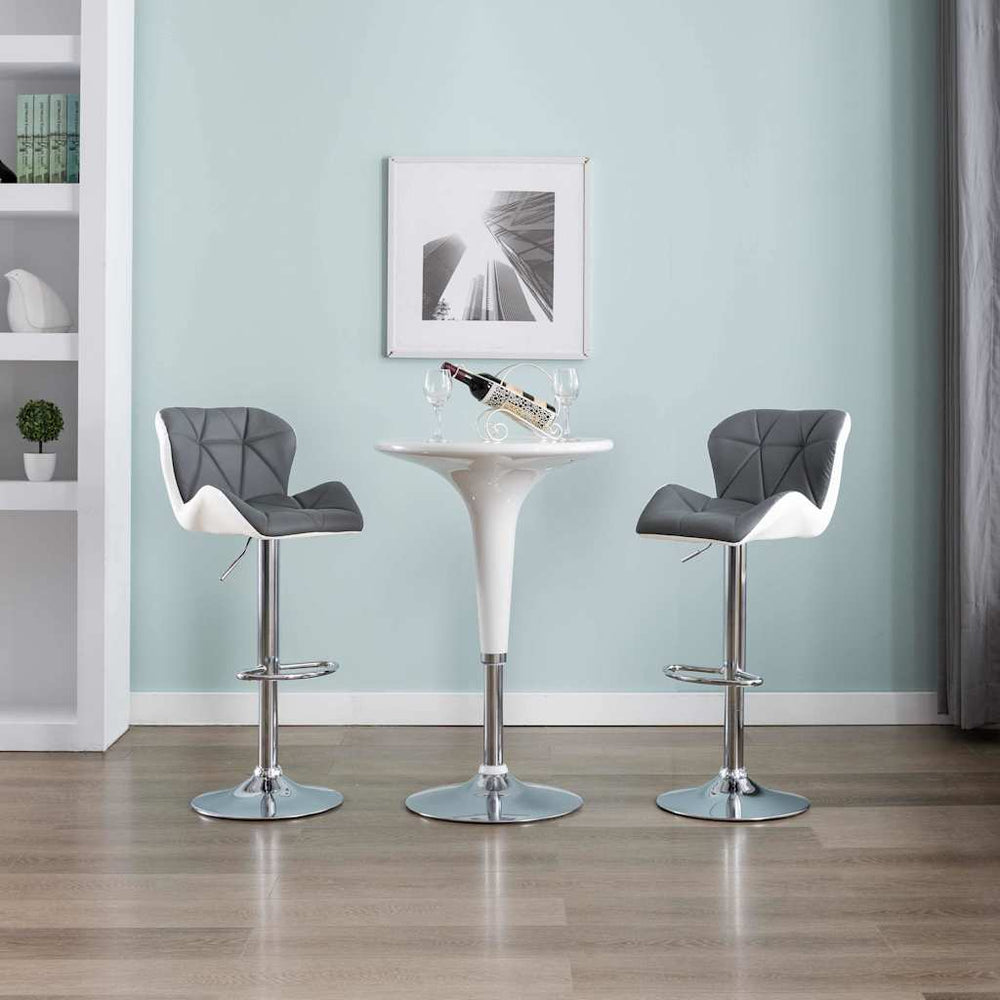 vidaXL Bar Stools 2 pcs Grey 44 x 48 x 105.5 cm Artificial Leather