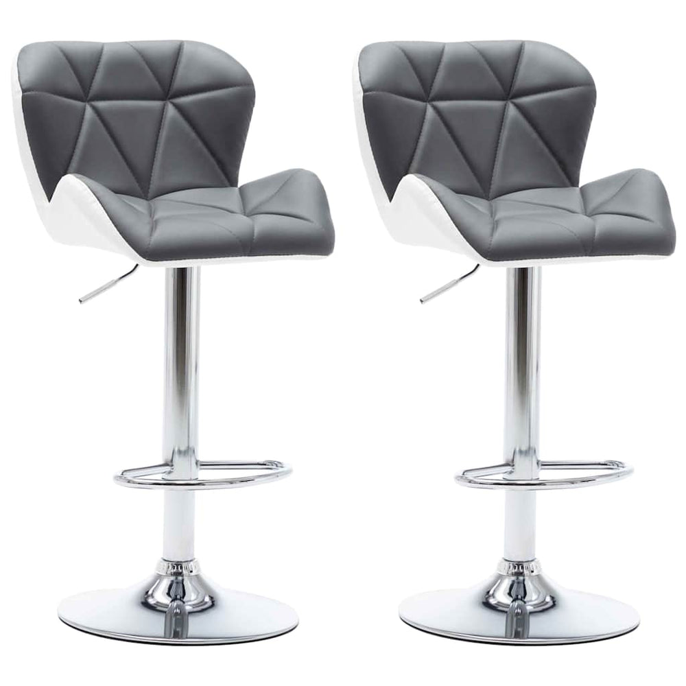 vidaXL Bar Stools 2 pcs Grey 44 x 48 x 105.5 cm Artificial Leather