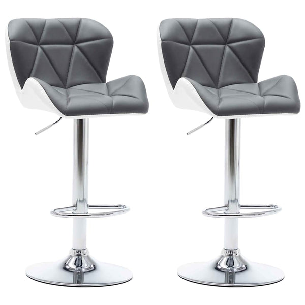 vidaXL Bar Stools 2 pcs Grey 44 x 48 x 105.5 cm Artificial Leather