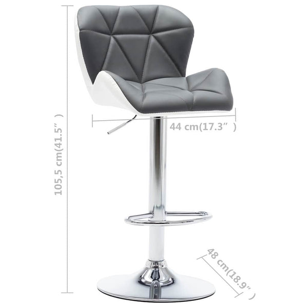 vidaXL Bar Stools 2 pcs Grey 44 x 48 x 105.5 cm Artificial Leather