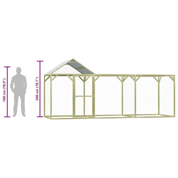 vidaXL Chicken Coop 4.5x1.5x2 m Impregnated Pinewood