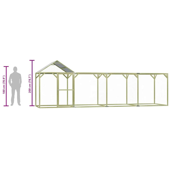 vidaXL Chicken Coop 6x1.5x2 m Impregnated Pinewood