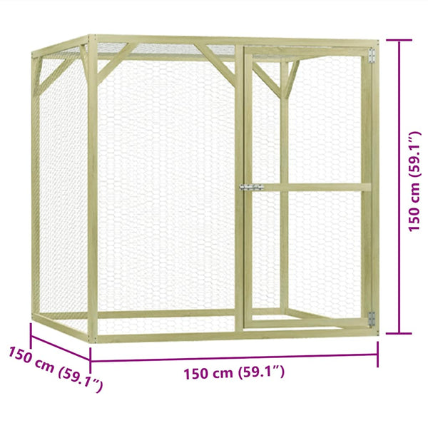 vidaXL Chicken Coop 1.5x1.5x1.5 m Impregnated Pine Wood