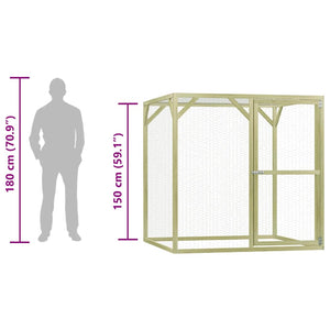 vidaXL Chicken Coop 1.5x1.5x1.5 m Impregnated Pine Wood