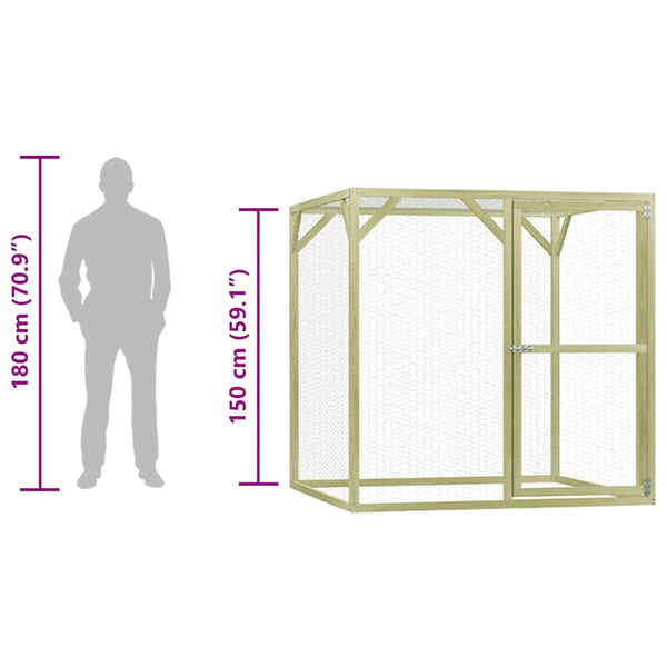 vidaXL Chicken Coop 1.5x1.5x1.5 m Impregnated Pine Wood
