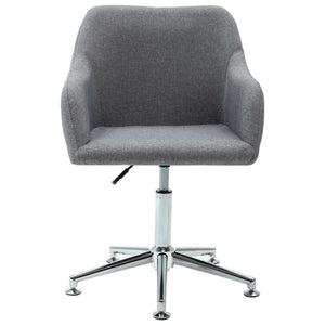 vidaXL Swivel Dining Chairs 6 pcs Light Gray Fabric