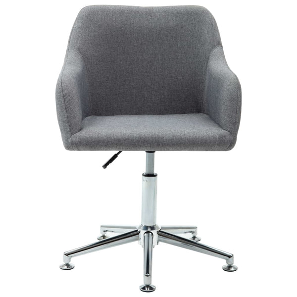vidaXL Swivel Dining Chairs 6 pcs Light Gray Fabric
