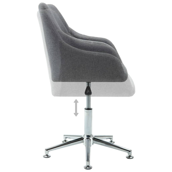 vidaXL Swivel Dining Chairs 6 pcs Light Gray Fabric
