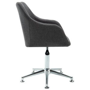 vidaXL Swivel Dining Chairs 4 pcs Dark Grey Fabric