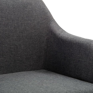 vidaXL Swivel Dining Chairs 6 pcs Dark Grey Fabric