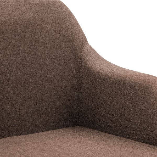 vidaXL Swivel Dining Chairs 6 pcs Brown Fabric