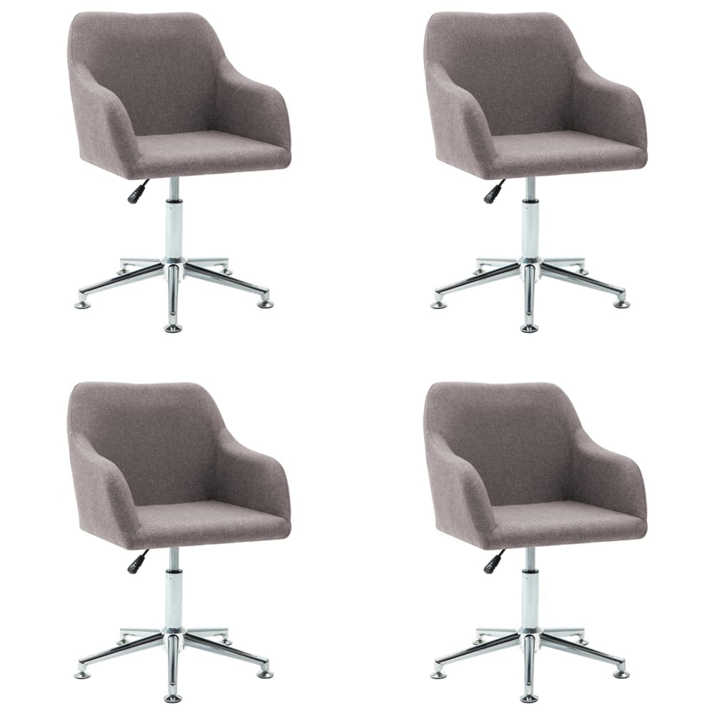 vidaXL Swivel Dining Chairs 4 pcs Taupe Fabric