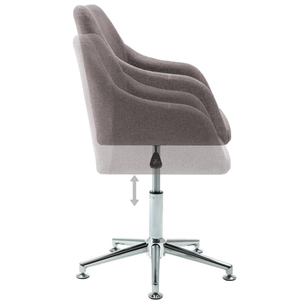 vidaXL Swivel Dining Chairs 4 pcs Taupe Fabric