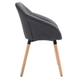 vidaXL Dining Chairs 4 pcs Dark Grey Fabric