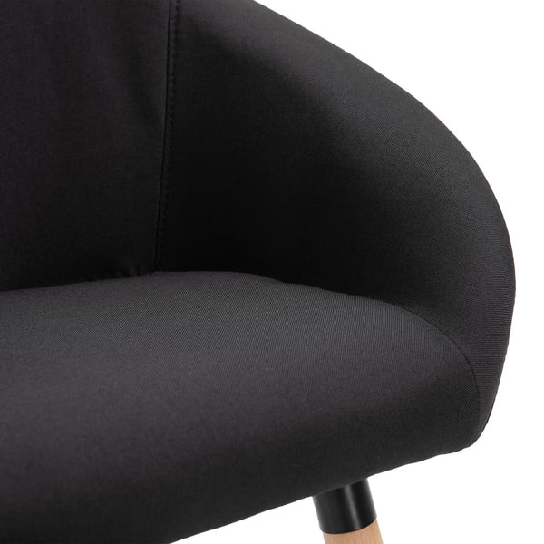 vidaXL Dining Chairs 4 pcs Black Fabric