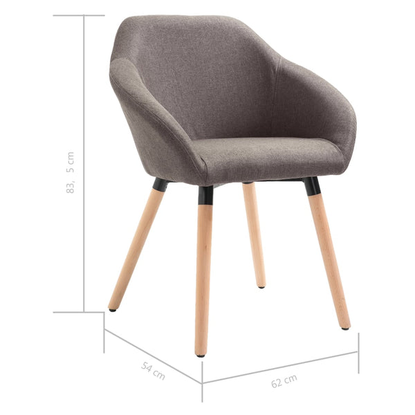 vidaXL Dining Chairs 4 pcs Taupe Fabric