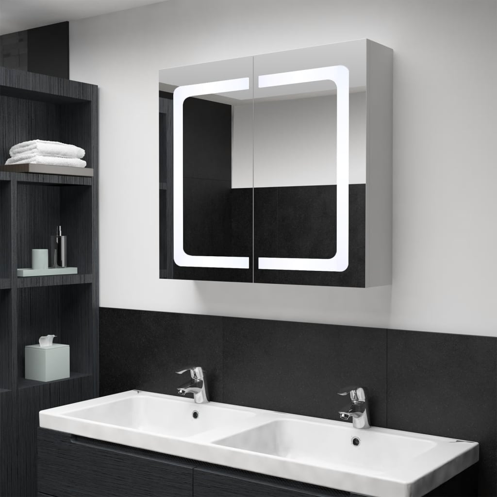 vidaXL LED Mirror Cabinet 80x12.2x68 cm