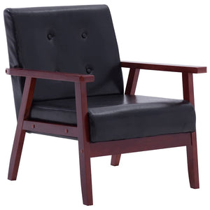 vidaXL 2-Piece Sofa Set Black Faux Leather