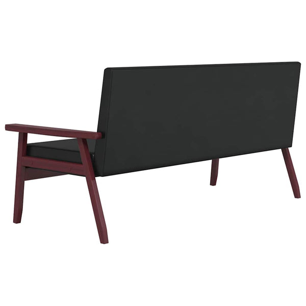 vidaXL 2-Piece Sofa Set Black Faux Leather