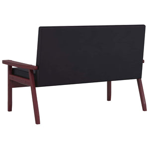 vidaXL 3-Piece Sofa Set Black Faux Leather