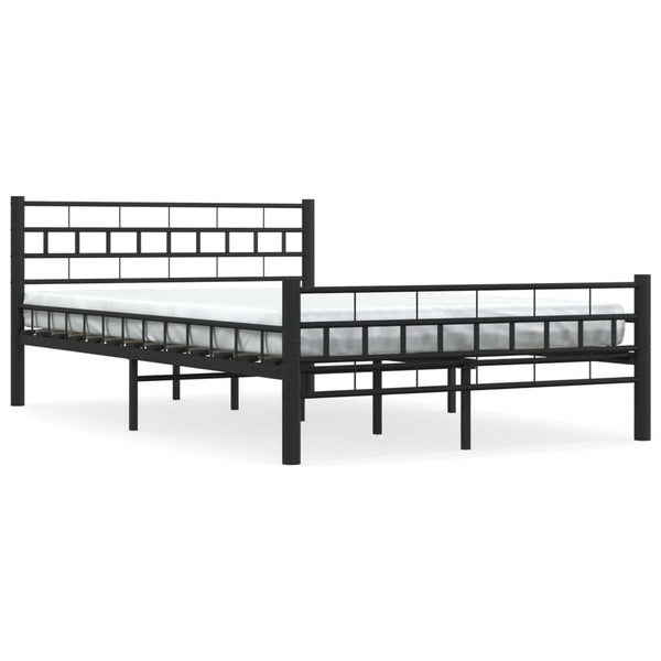 vidaXL Bed Frame Black Steel 140x200 cm
