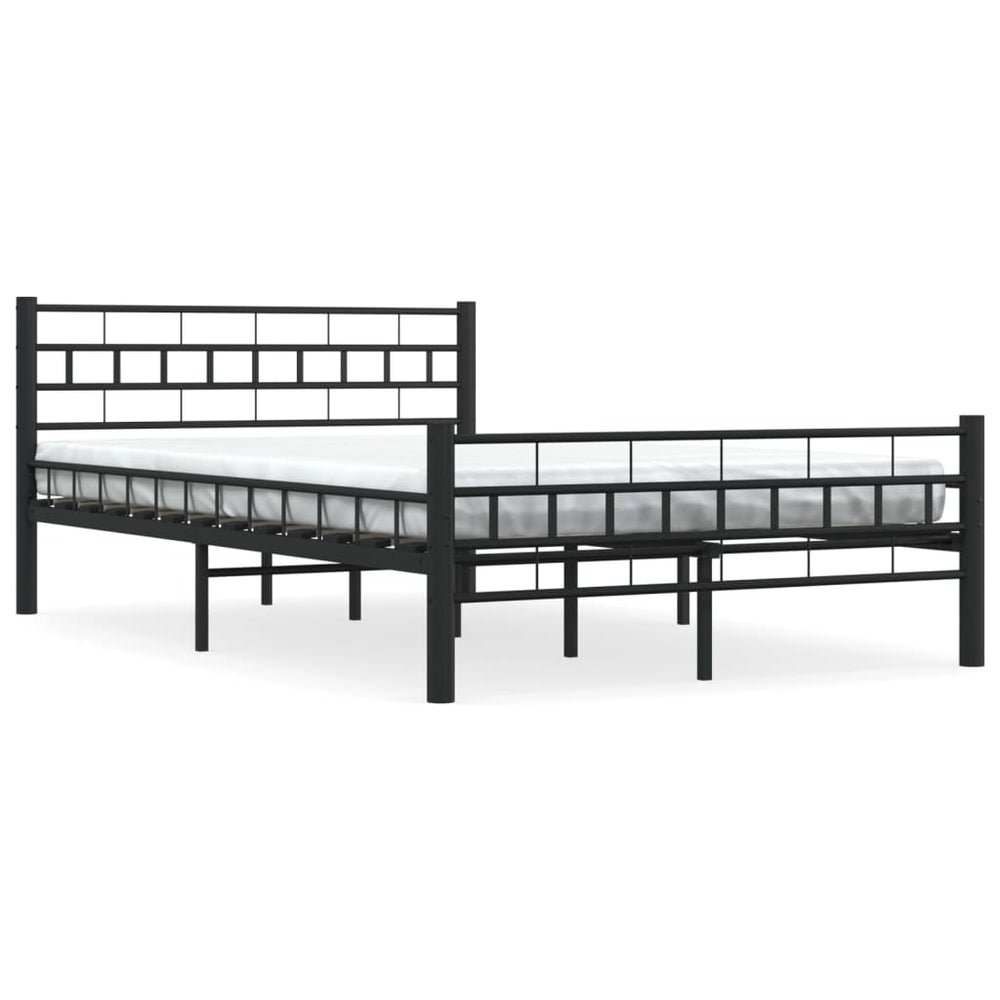 vidaXL Bed Frame Black Steel 140x200 cm