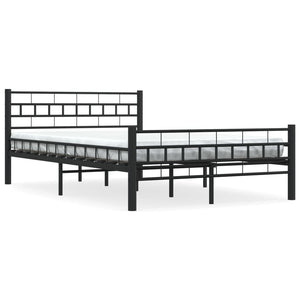vidaXL Bed Frame Black Steel 140x200 cm