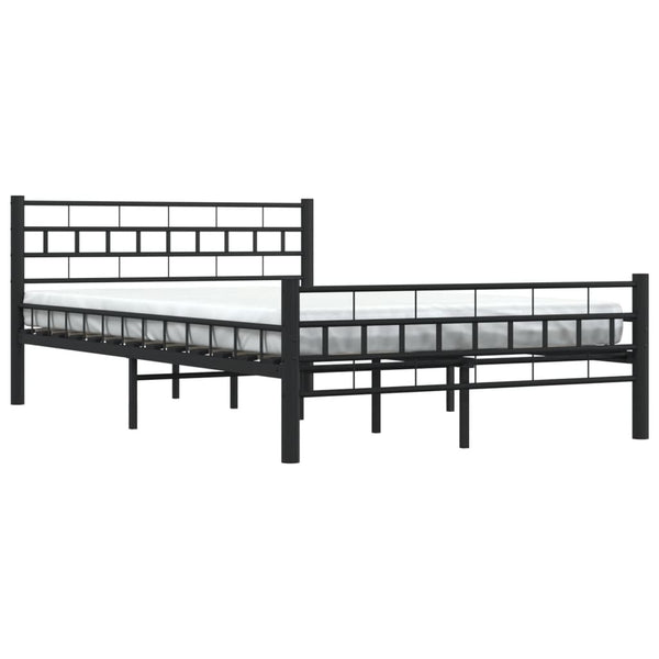 vidaXL Bed Frame Black Steel 140x200 cm