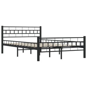 vidaXL Bed Frame Black Steel 140x200 cm