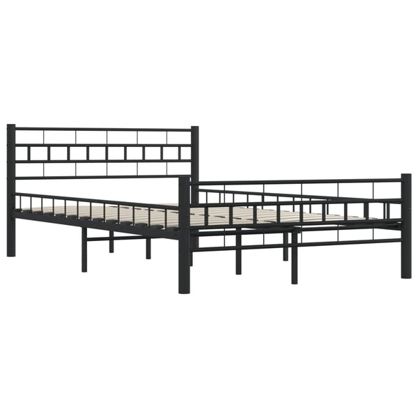 vidaXL Bed Frame Black Steel 140x200 cm