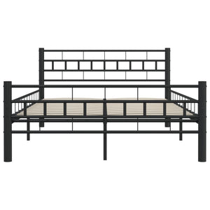vidaXL Bed Frame Black Steel 140x200 cm