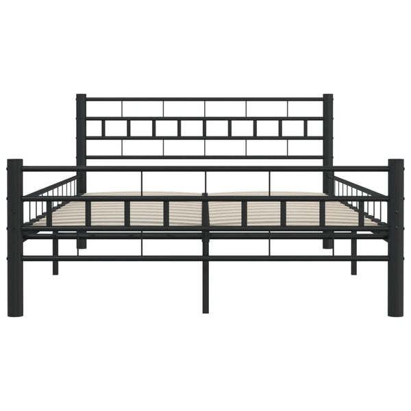 vidaXL Bed Frame Black Steel 140x200 cm