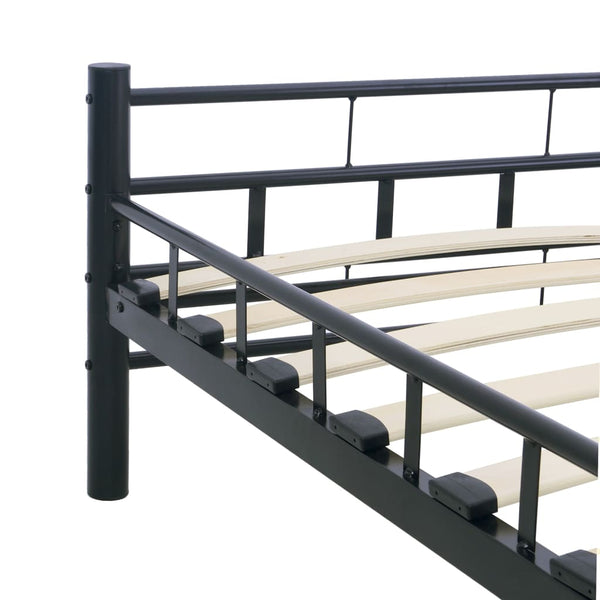 vidaXL Bed Frame Black Steel 140x200 cm
