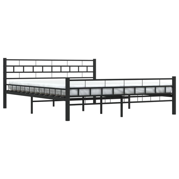 vidaXL Bed Frame Black Steel 160x200 cm