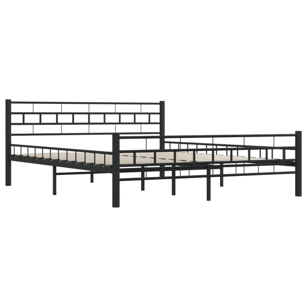 vidaXL Bed Frame Black Steel 160x200 cm