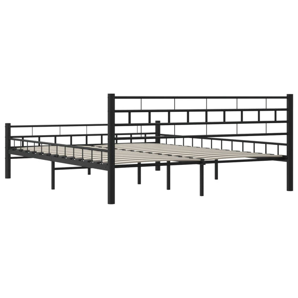 vidaXL Bed Frame Black Steel 160x200 cm