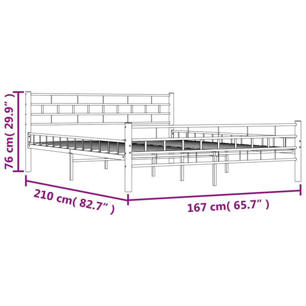 vidaXL Bed Frame Black Steel 160x200 cm