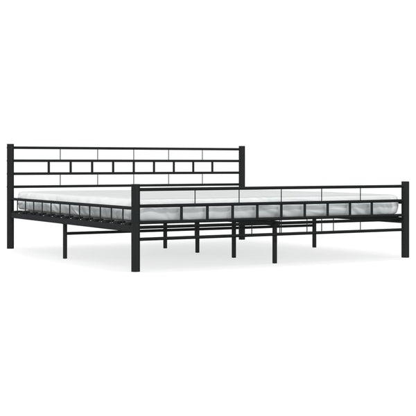 vidaXL Bed Frame Black Steel 200x200 cm