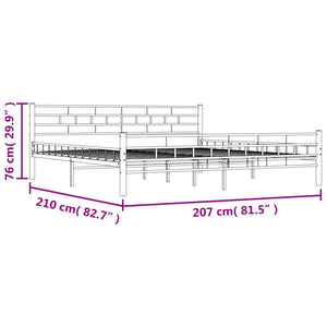 vidaXL Bed Frame Black Steel 200x200 cm