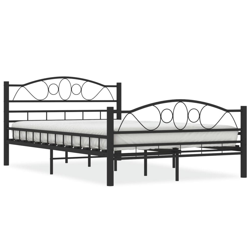 vidaXL Bed Frame Black Steel 120x200 cm