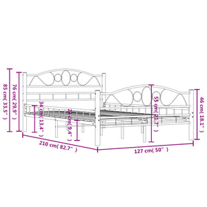 vidaXL Bed Frame Black Steel 120x200 cm