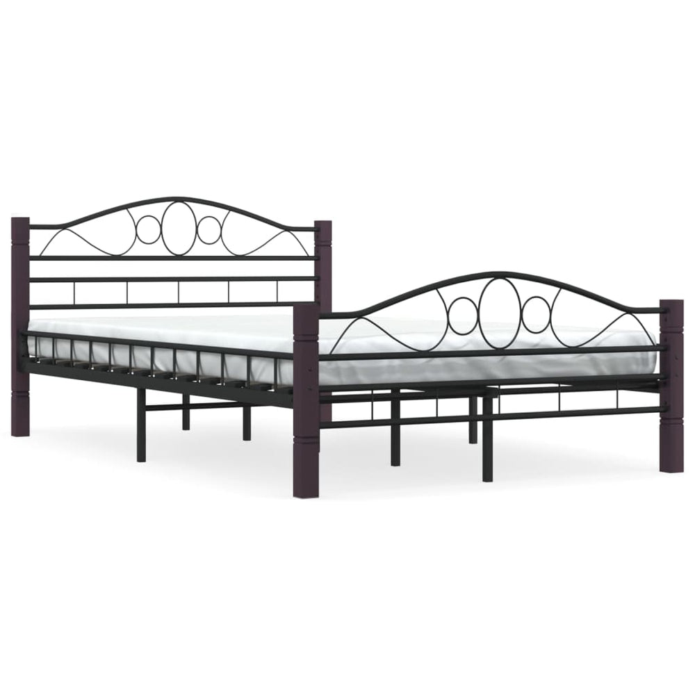 vidaXL Bed Frame Black Metal 120x200 cm