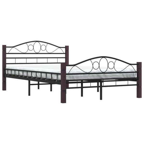 vidaXL Bed Frame Black Metal 120x200 cm