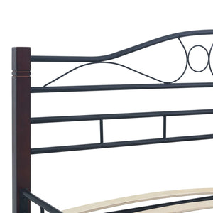 vidaXL Bed Frame Black Metal 120x200 cm