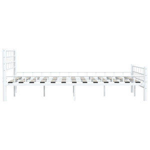 vidaXL Bed Frame White Metal 140x200 cm