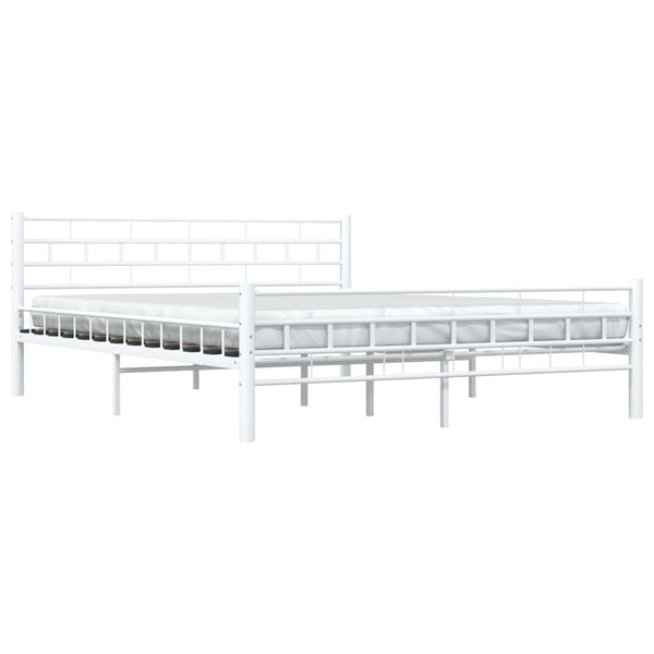 vidaXL Bed Frame White Metal 160x200 cm