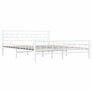 vidaXL Bed Frame White Metal 160x200 cm
